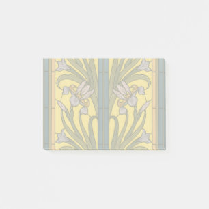 Post-it® Iris Fleur Art Nouveau Vitrail Bleu Or