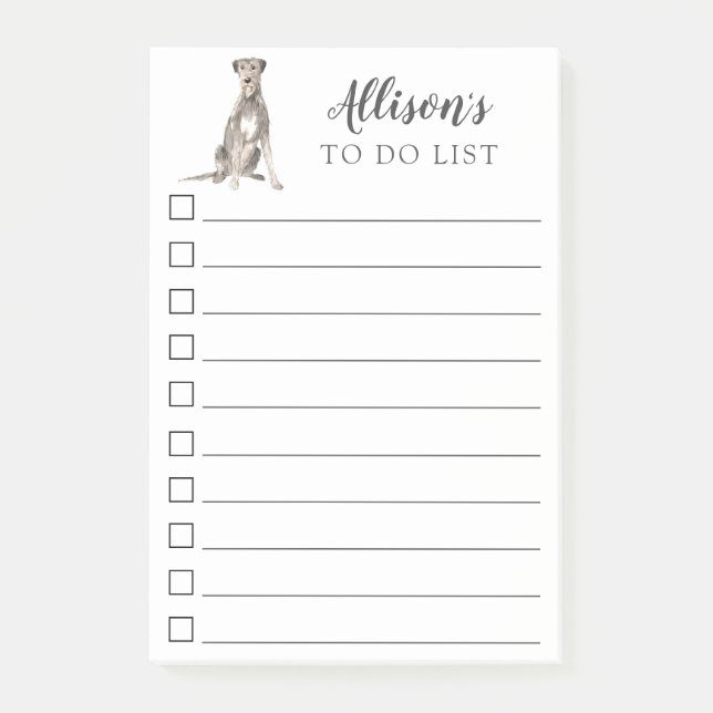 Post-it® Irlandais Loup Hound Chien Personnalisé À Faire Li (Devant)