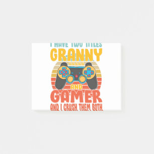Post-it® J'Ai Deux Titres Granny Et Gamer, Drôle Jeu