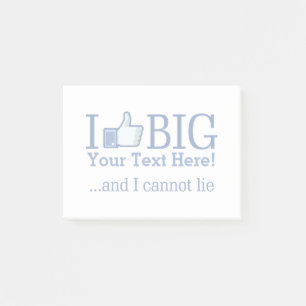 Post-it® J'Aime Grandes Personnalisées Votre Texte Facileme