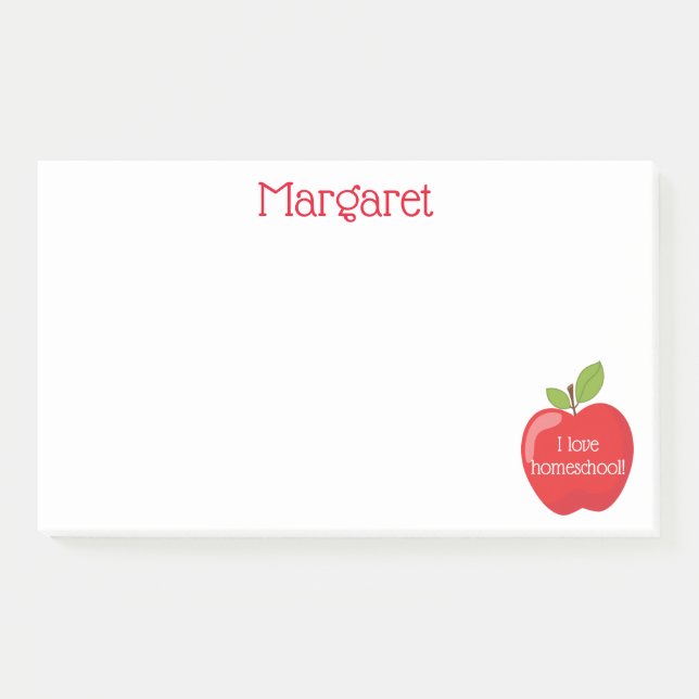 Post-it® J'aime la pomme rouge de l'école familiale (Devant)