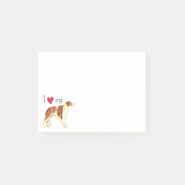Post-it® J'aime mon barzoï (Devant)