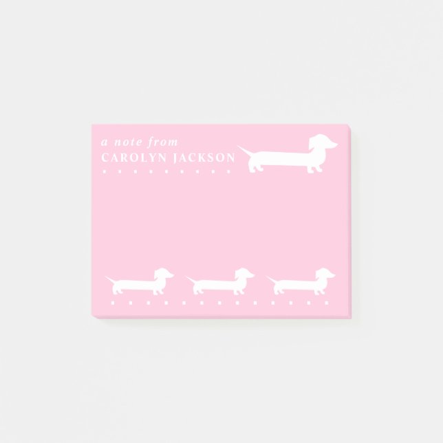 Post-it® J'Aime Mon Dachshund Plutôt Rose (Devant)
