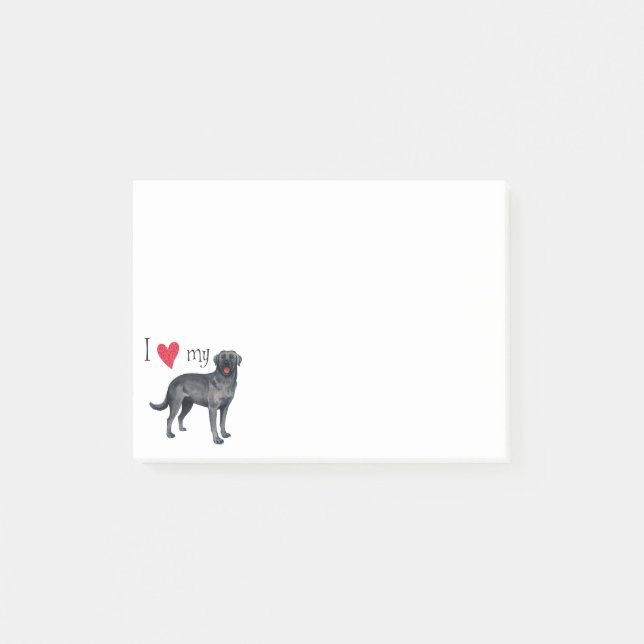 Post-it® J'aime mon laboratoire noir (Devant)
