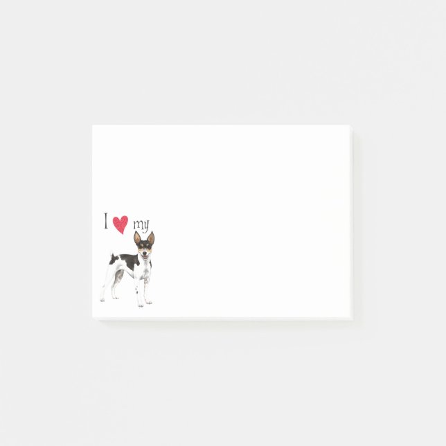Post-it® J'aime mon Rat Terrier (Devant)