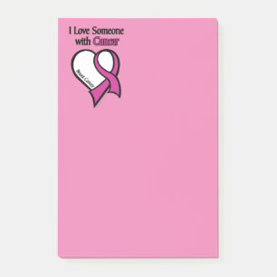 Post-it® J'Aime Quelqu'Un...Coeur/Ruban...Cancer Du Sein