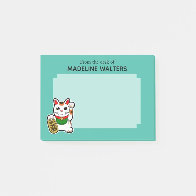 Post-it® Japonais Chat Beckoning Personnalisé (Devant)