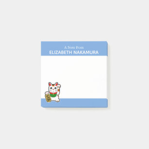 Post-it® Japonais Chat chanceux personnalisé