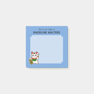 Post-it® Japonais Chat chanceux personnalisé