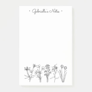 Post-it® Jardin botanique de fleurs sauvages Nom floral jol