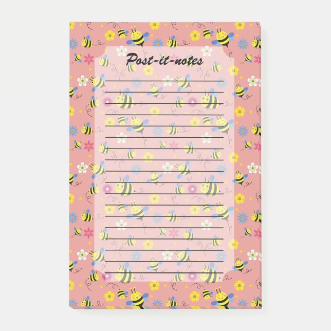 Post-it® Jardin de fleurs d'abeilles douces (Devant)