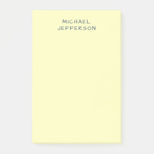 Post-it® Jaune Très Pâle Minimaliste Moderne Simple Nom