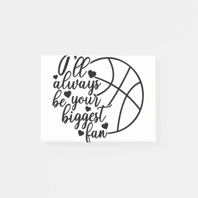 Post-it® Je serai toujours ton plus grand fan de basket (Devant)