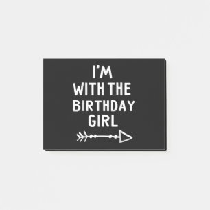 Post-it® Je suis avec la fille d'anniversaire heureux Hallo