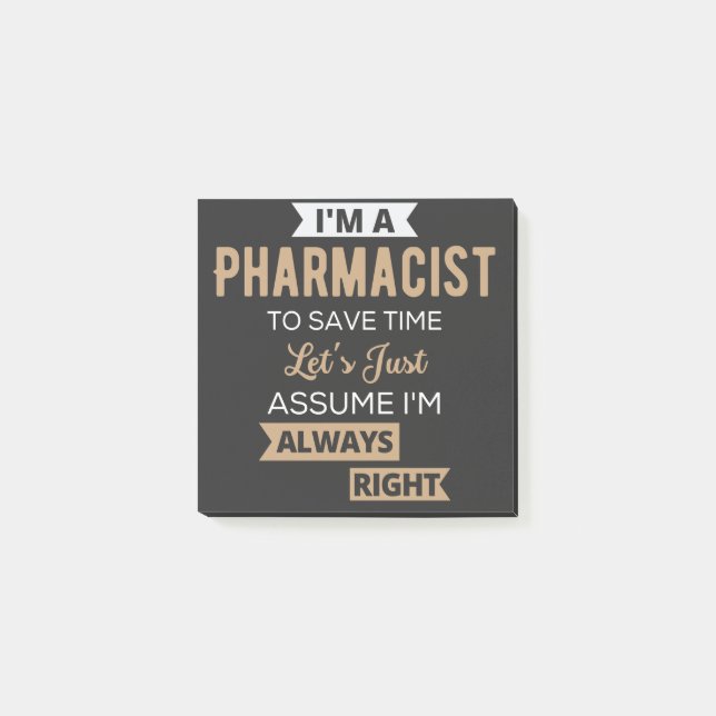 Post-it® Je suis pharmacien pour gagner du temps Supposons  (Devant)