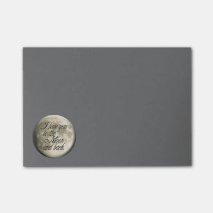 Post-it® Je t'aime au lunaire réaliste de lune et de dos