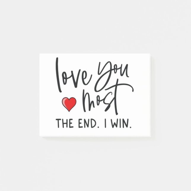 Post-it® Je t'aime le plus que j'ai gagné cadeau (Devant)
