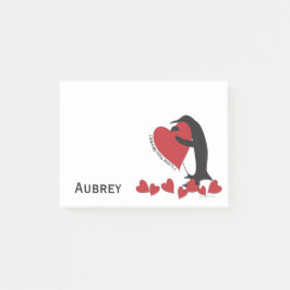 Post-it® Je T'Aime Plus ! Coeur rouge et pingouin