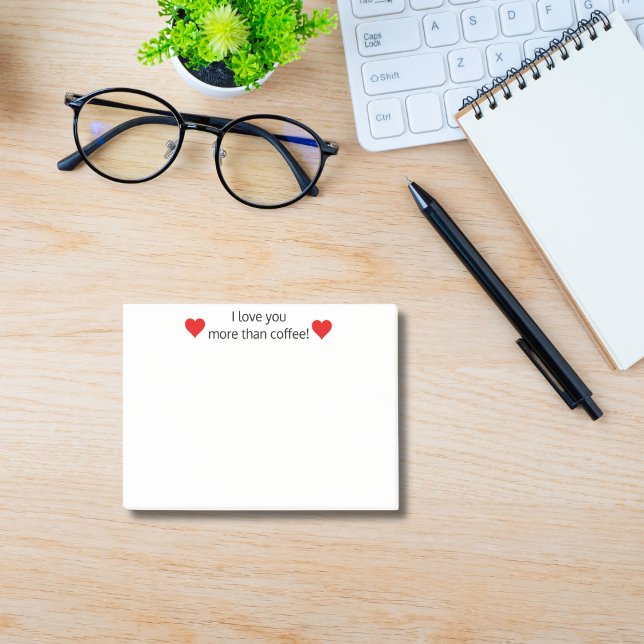 Post-it® Je t'aime plus que du café, Funny Personnalisé (Créateur téléchargé)