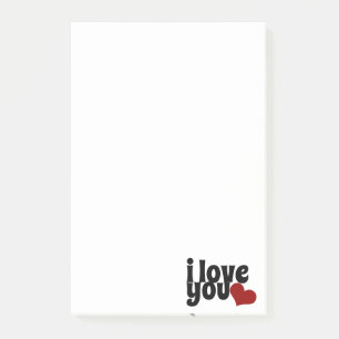 Post-it® Je t'aime Valentine Red Heart Typographie
