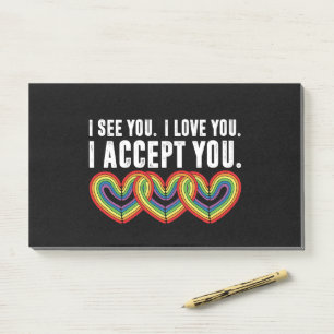 Post-it® Je te vois je t'aime je t'accepte arc-en-ciel LGBT