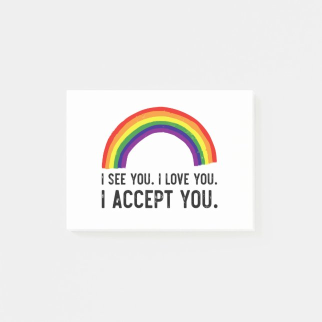 Post-it® Je Vois Je T'Aime Je T'Accepte Gay pride LGBT Shir (Devant)