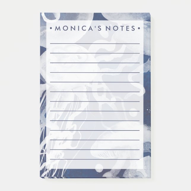 Post-it® Jellyfish sur Arrière - plan de la Marine (Devant)