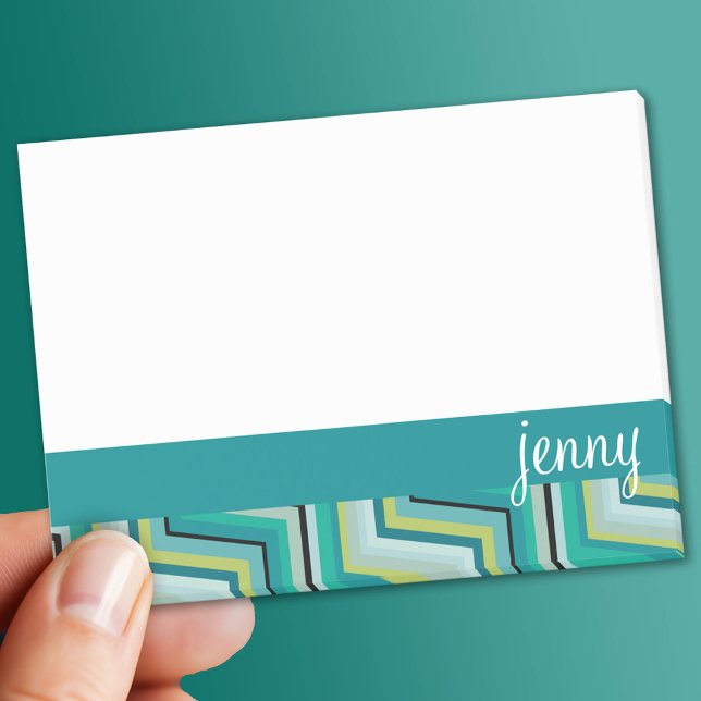Post-it® Jenny turquoise et verte (Custom Post It Note Pad)