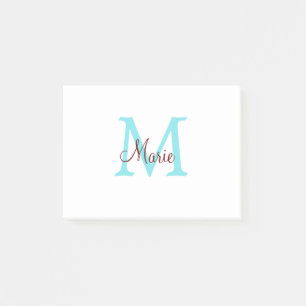 Post-it® jeté simple minimal ajouter nom monogramme rose ro