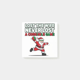 Post-it® Jeu de cornhole de Noël avec Santa Citation drôle