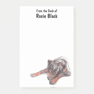 Post-it® Jeune portrait de chien noir