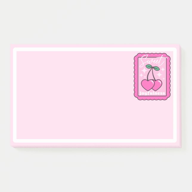 Post-it® Joie Douce Coeur de Cerise Timbre (Devant)