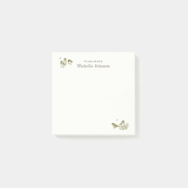 Post-it® Joli Adhésif Personnalisé Oiseaux Pad (Devant)