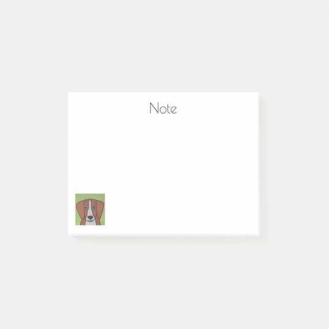 Post-it® Joli Beagle Post It Note Pad (Devant)