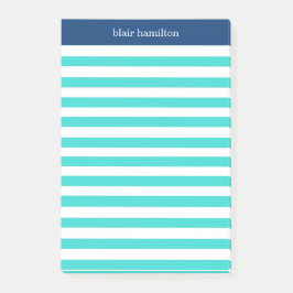 Post-it® Joli bleu rayé Monogram