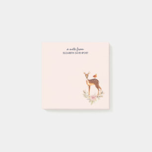 Post-it® Joli Brown avec des oiseaux et des Roses