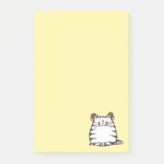 Post-it® Joli Chat Potelé avec Deux Chapeaux de Noël