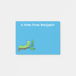 Post-it® Joli dessin animé de chenille verte mignonne