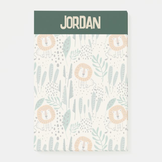 Post-it® Joli Doodle Lion Jungle Rainforest Motif (Devant)