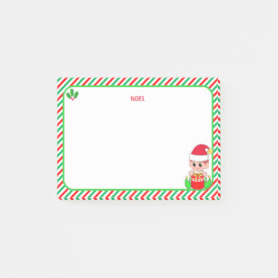 Post-it® Joli Lutin de Noël  & Cadre Vert, Rouge & Blanc