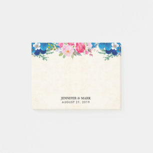 Post-it® Joli Mariage de frontière rose et bleu