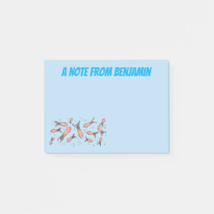 Post-it® Joli motif caricature de calmar rose