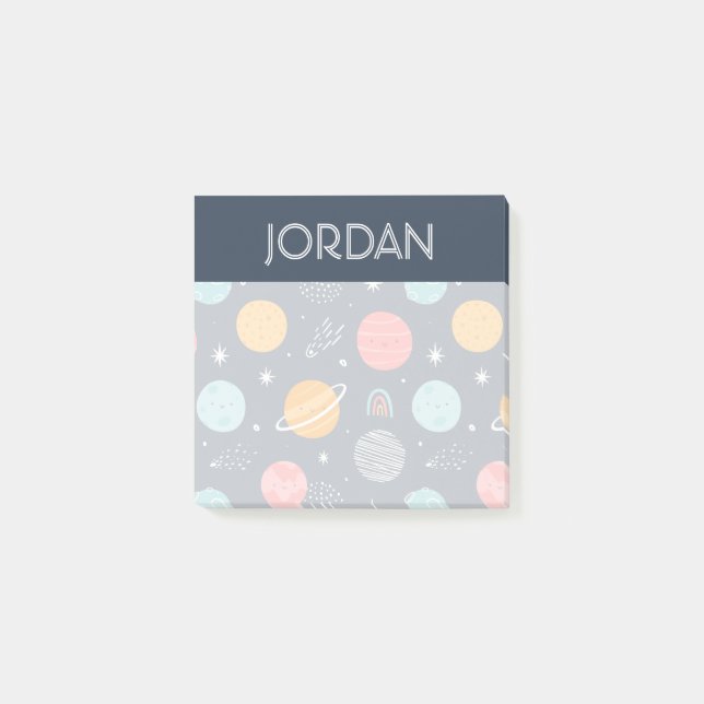 Post-it® Joli Motif Planète Souriante (Devant)