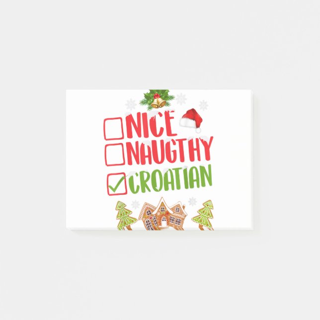 Post-it® Joli Noël croate nauséabond signifie femme x-mas. (Devant)