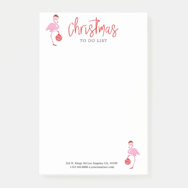 Post-it® Joli Noël flamingo joyeux ornement de Noël (Devant)