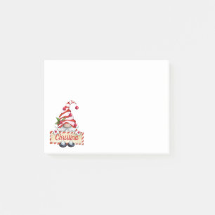Post-it® Joli Noël Gnome Rouge Casquette rayé Nom personnal