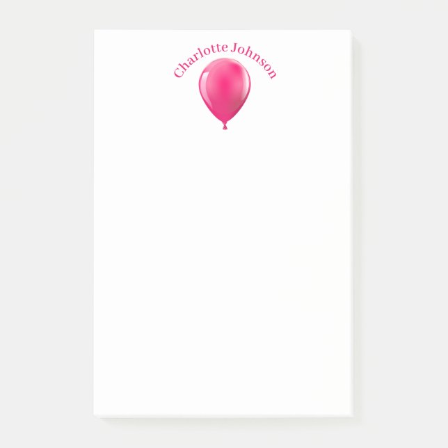 Post-it® Joli nom de bulle rose Personnalisé (Devant)