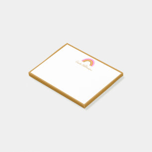 Post-it® Joli Noms de Script Personnalisé RoseRétro Arc-en-