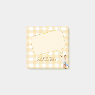 Post-it® Joli nuage de réflexion gingham orange pastel