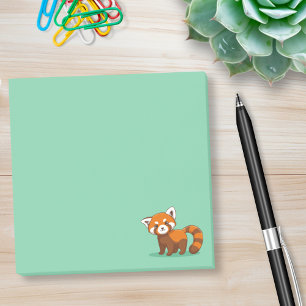 Post-it® Joli panda roux sur fond vert